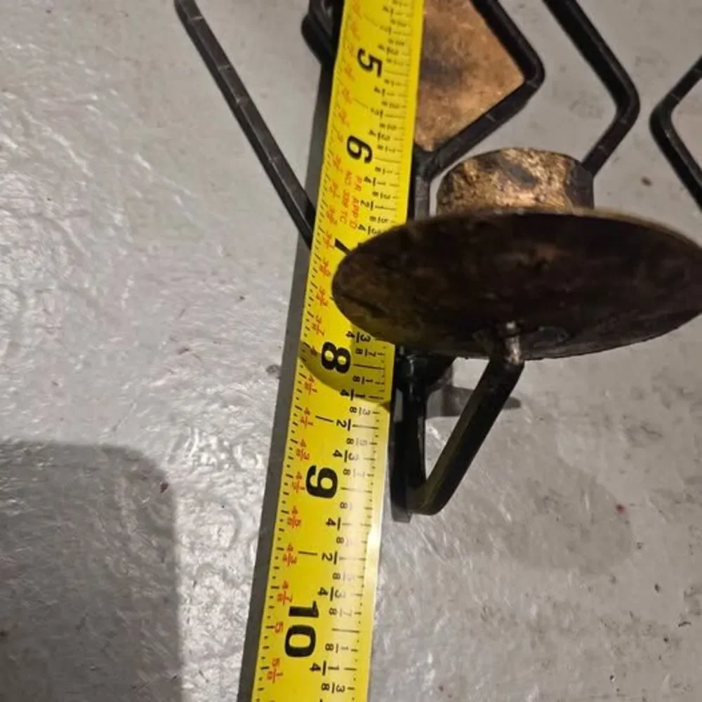Vintage Wrought Iron Diamond Wall Sconces - Pair